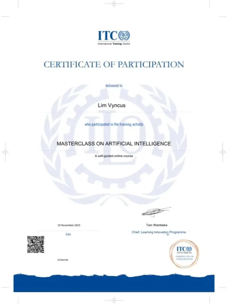 ITCILO Masterclass on Artificial Intelligence credential